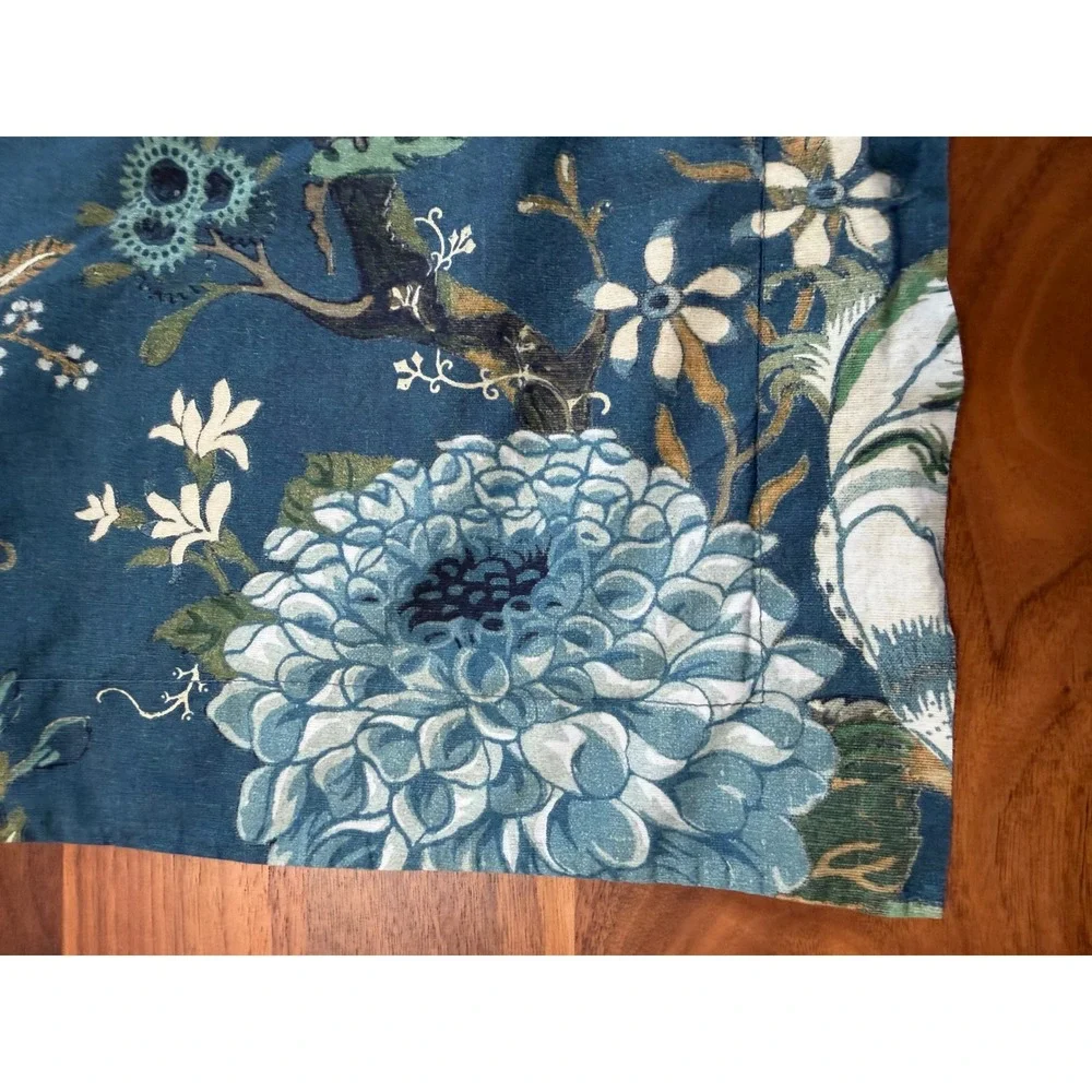 Pottery Barn Dahlia Floral Euro Sham 26x26 Blue Multi Floral Print Cotton
